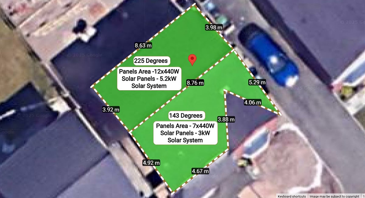 Solar Quotation Roof Measurement Image
